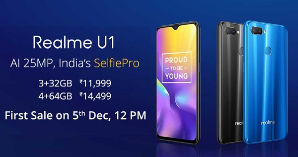 India Desire : Buy RealMe U1 (3GB/32GB) From Rs 7999 At Amazon [Flat Rs 1000 Cashback]